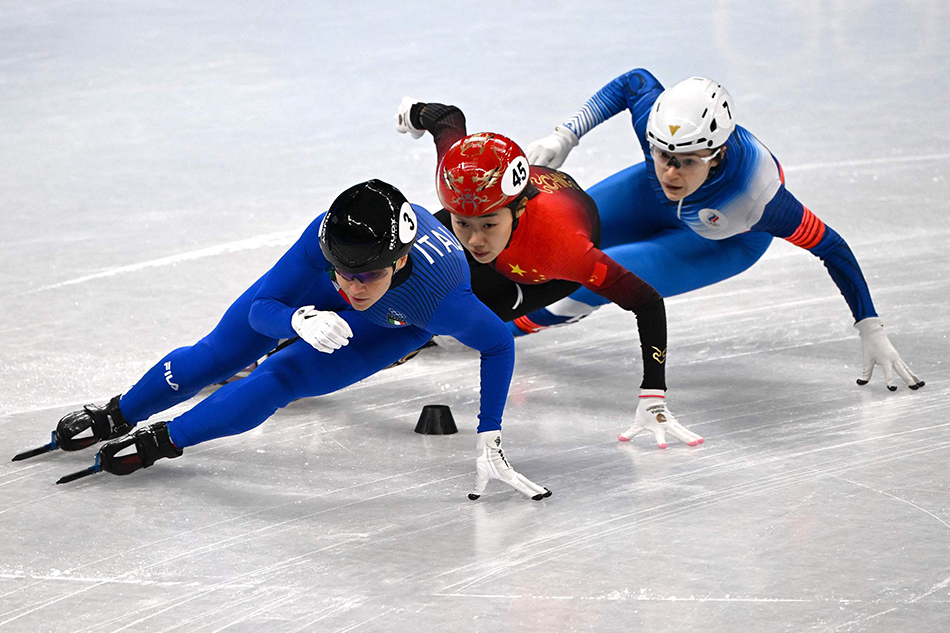 冬奥图片短道速滑女子500米决赛张雨婷第四名67