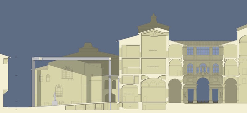 矶崎新设计的乌菲兹美术馆新出口 ©️Arata Isozaki