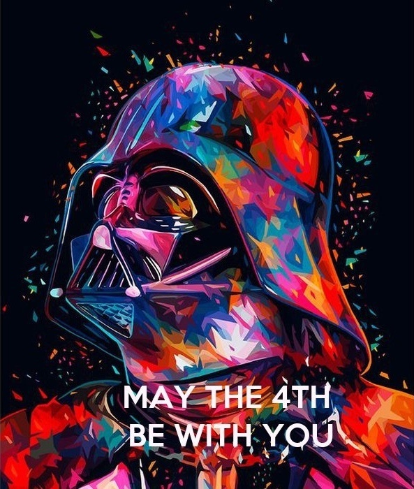 这句台词的英文是may the force be with you,前面三个单词may the