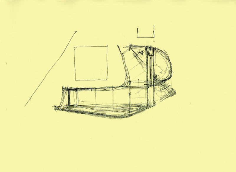 矶崎新设计的中央美术学院美术馆草图 ©️Arata Isozaki