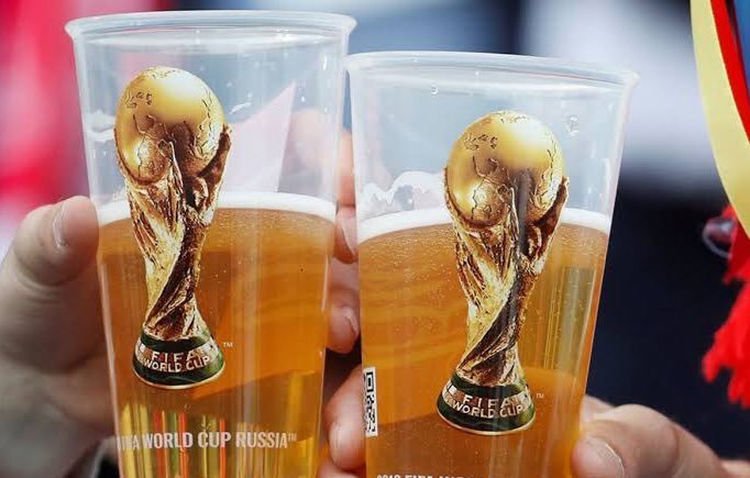 2018年世界杯上售卖的百威啤酒 资料图