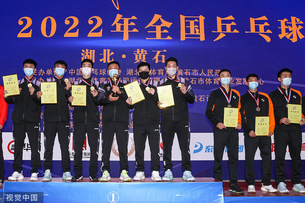 上海队全国乒乓球锦标赛男团夺冠。