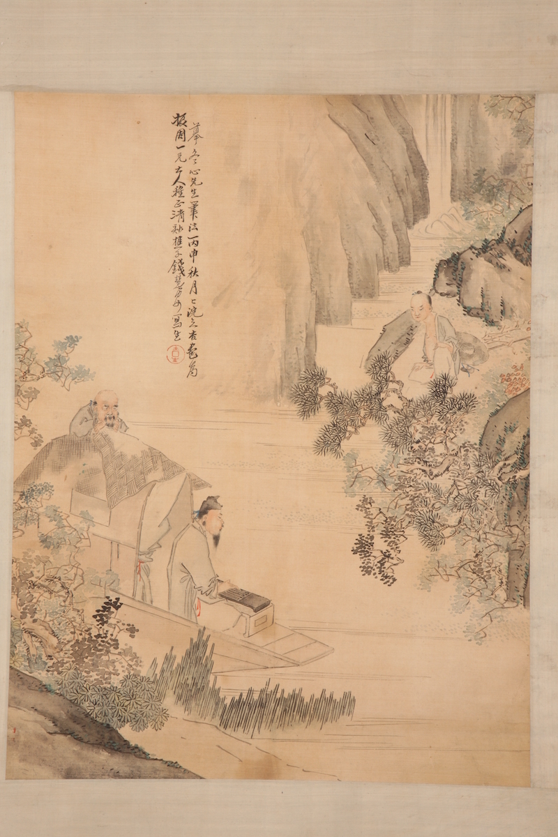 钱慧安《伯牙鼓琴图轴 清(1644—1911)山东博物馆 藏