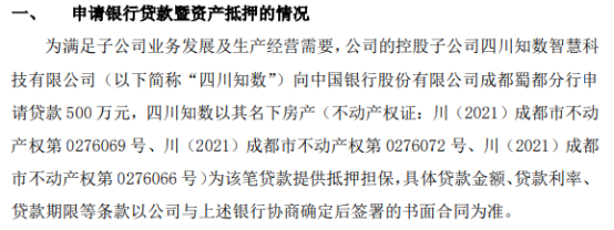 新鲜出炉（房产）上海雷诺尔科技股份有限公司电话，上海雷诺尔科技股份有限公司怎么样，朝闻天下，www.aae.ink，雷诺尔控股子公司拟向银行申请500万贷款 四川知数以其名下房产为该笔贷款提供抵押担保，_Aae_Source