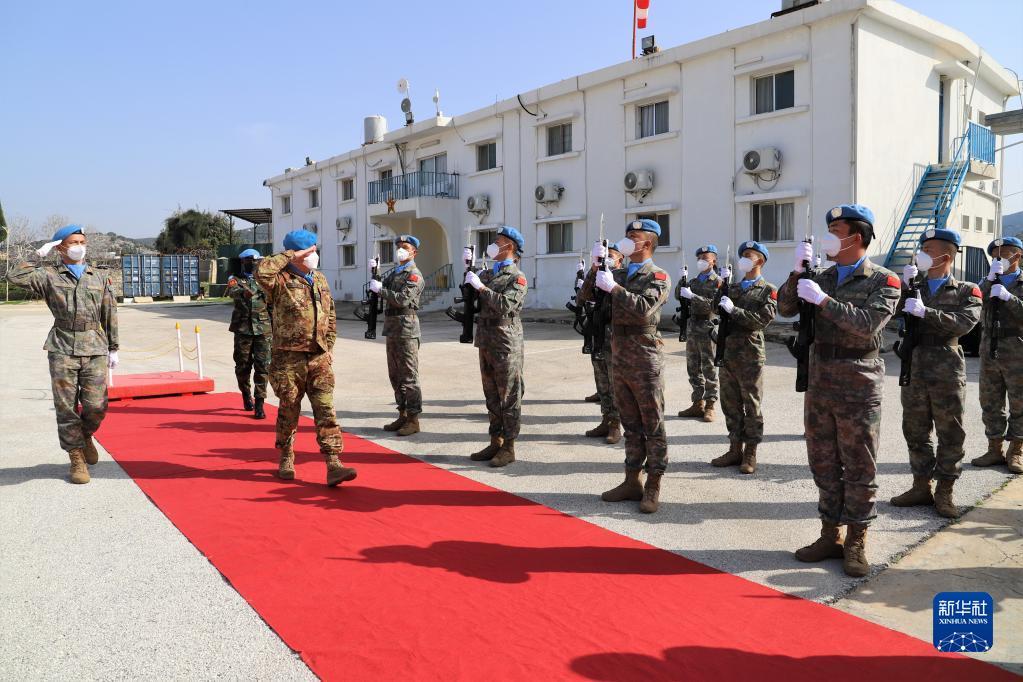 2月18日,在黎巴嫩南部辛尼亚村的中国赴黎维和部队营区,联合国驻