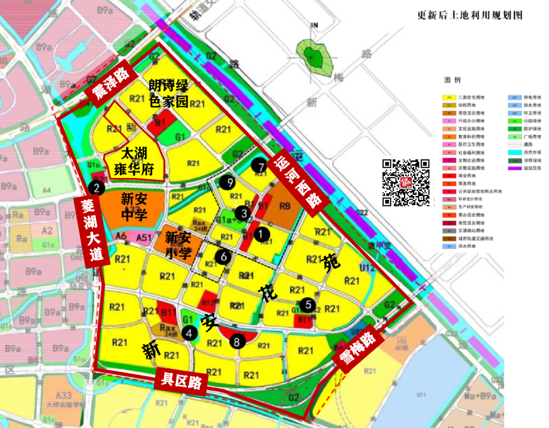 新安管理单元 规划范围: 无锡(太湖)国际科技园控制性详细规划生活区