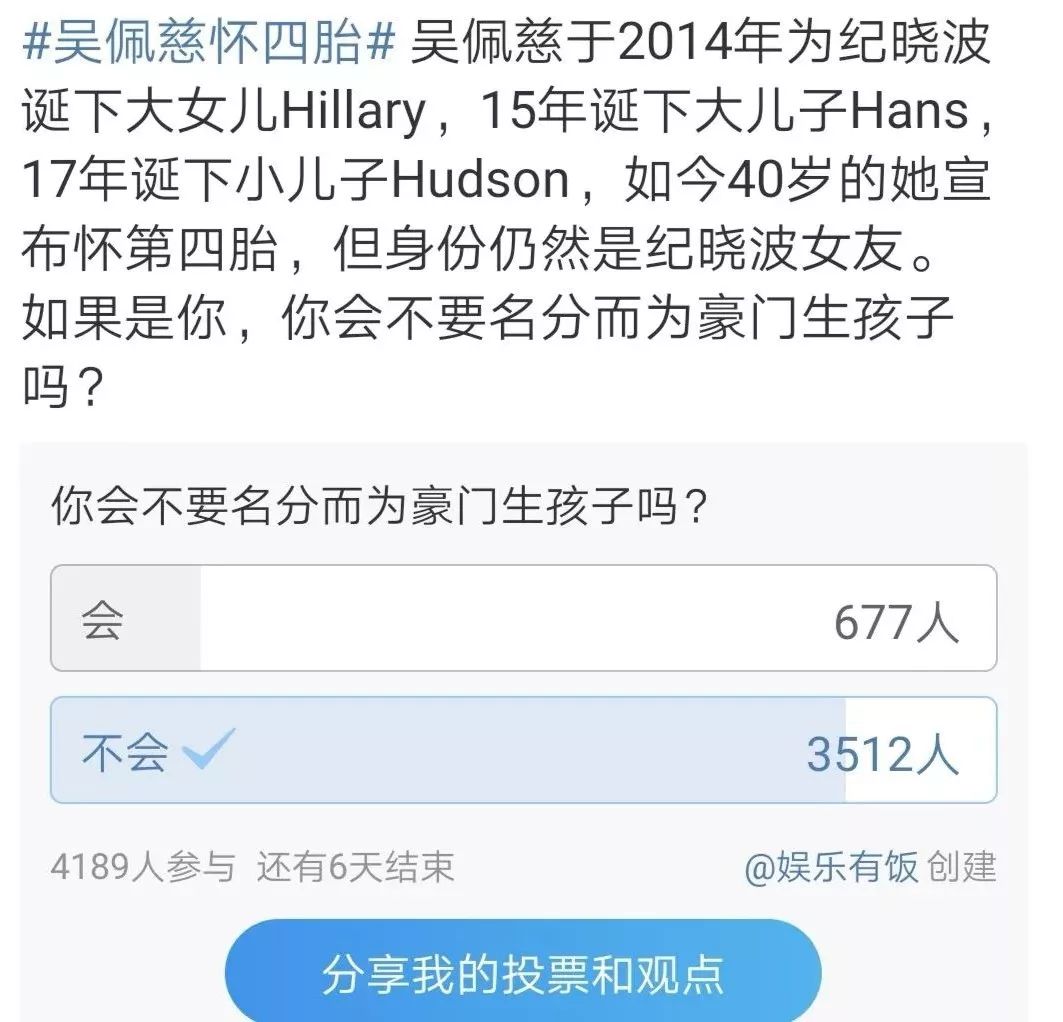 怀了4胎的吴佩慈仍未嫁入豪门，很可怜吗？