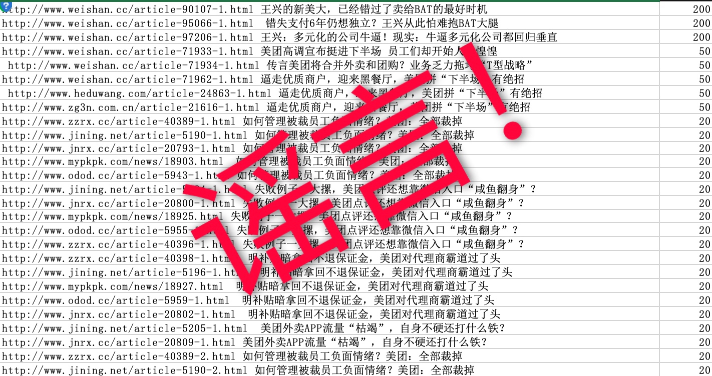 发布美团王兴黑稿200元一篇 黑公关被批捕