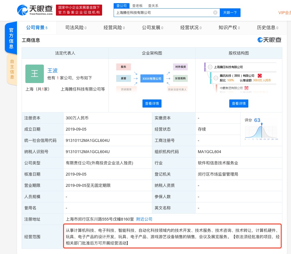 腾讯成立新控股公司