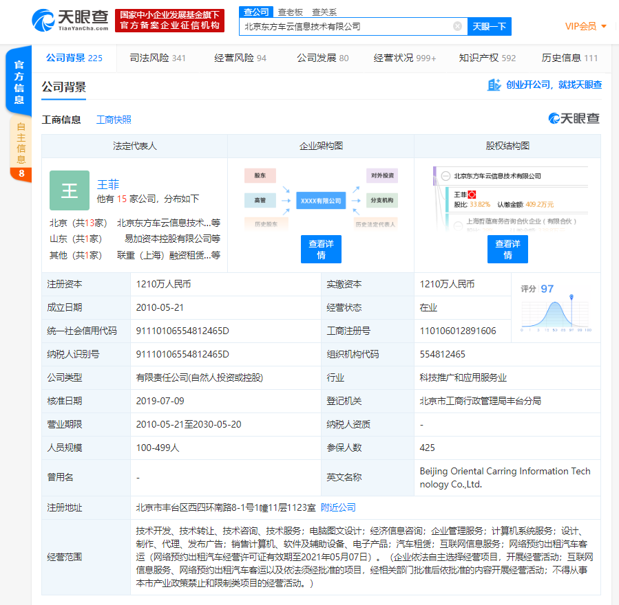 易到用车再次被列为被执行人 此前发布的三季度投诉排名居首