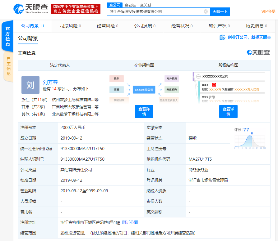 科技巨头频出手，蚂蚁金服联手浙江金控、数梦工场，成立投资新平台