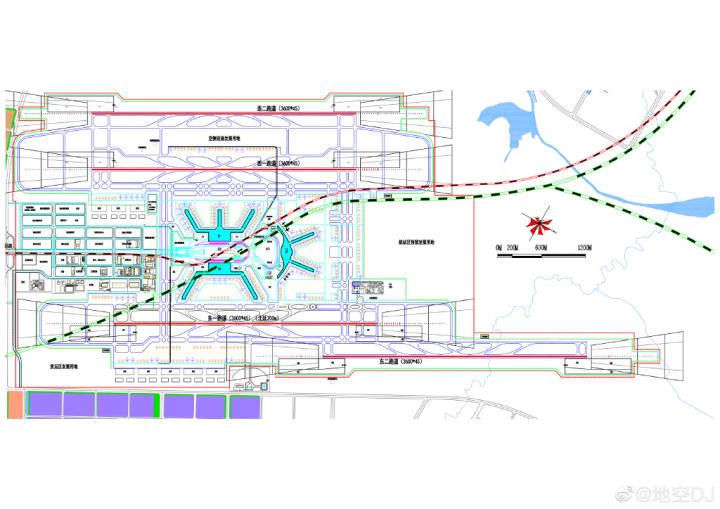 合肥新桥国际机场总体规划批,机场二期扩建工程规划图