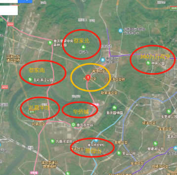 在交通区位上,悦来处于一横线,中环线,以及规划中的四纵线等重要交通