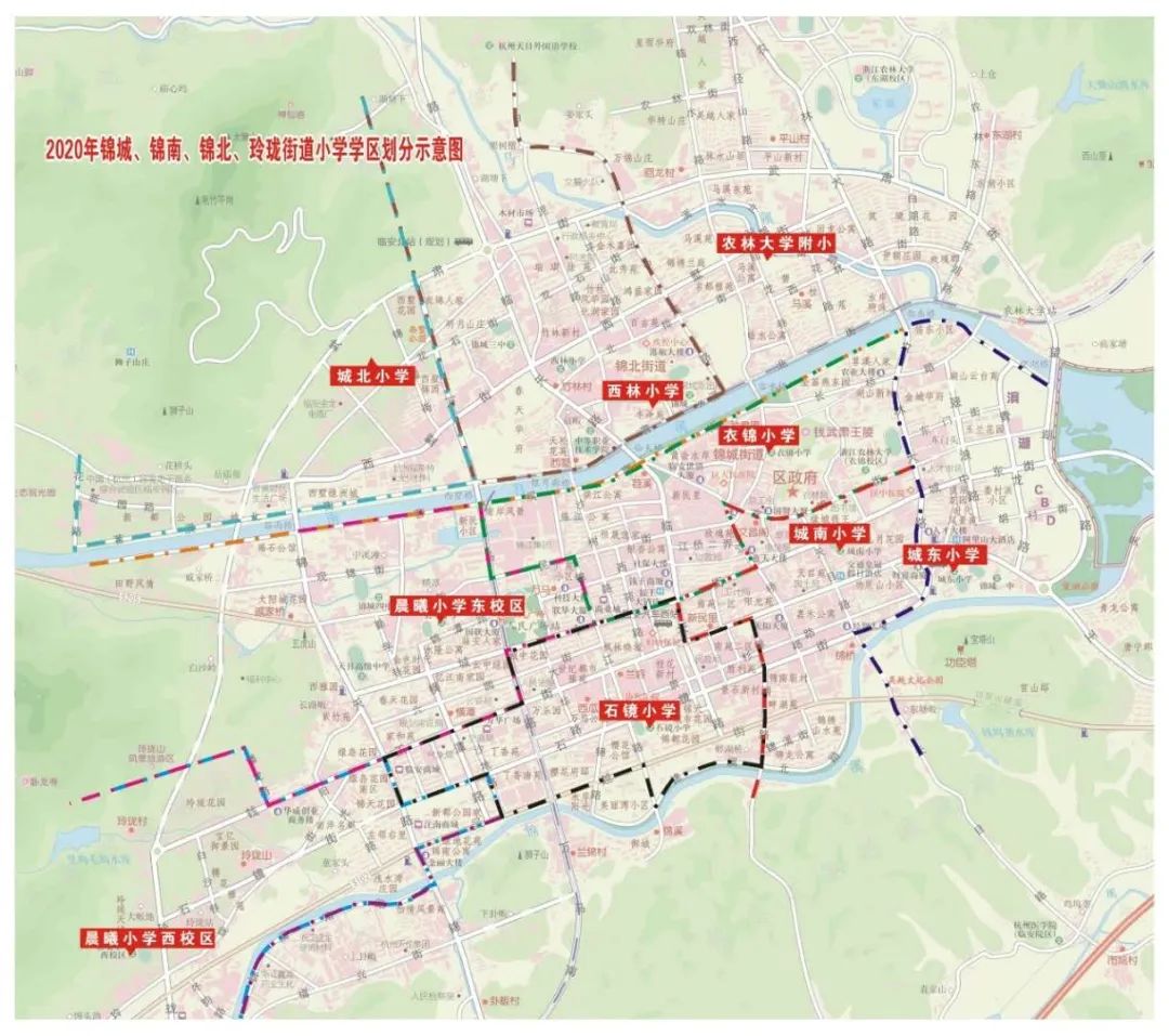 2020年临安城区学区图(图片来自临安楼市)