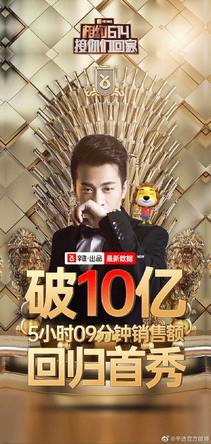 快手主播辛巴回归 单场直播带货超10亿