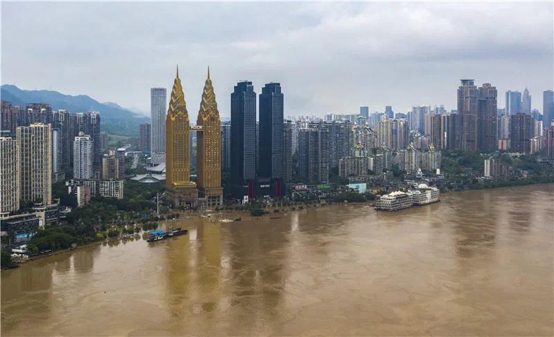 较今日16时水位涨幅1～2m,超保证水位8～9m; 江北区寸滩站将于20日