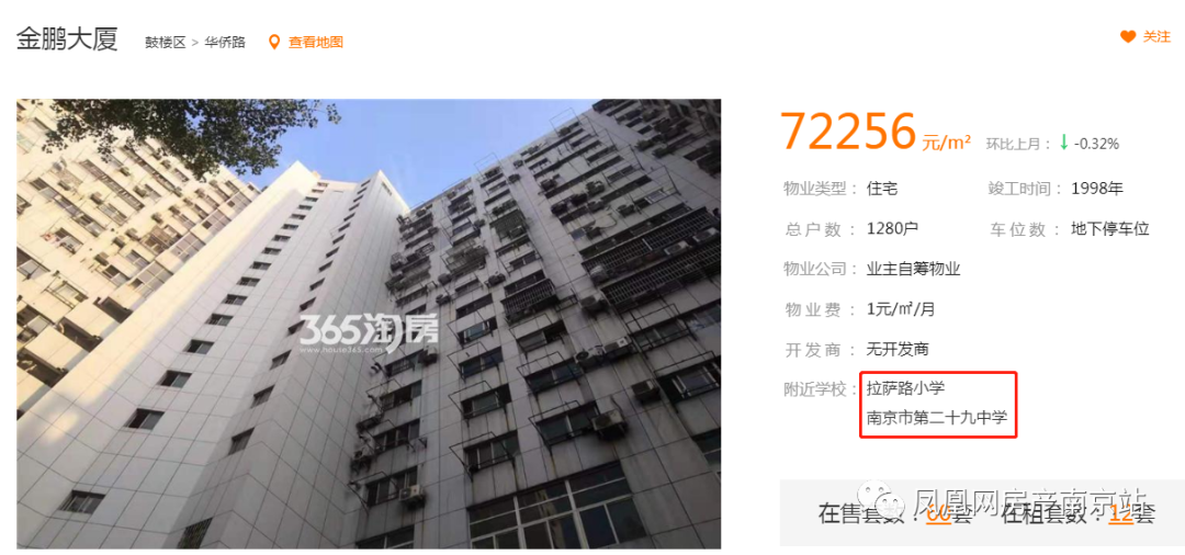 在地图上搜索鼓楼区汉中路218号,显示地点为金鹏大厦b座,几个二手房