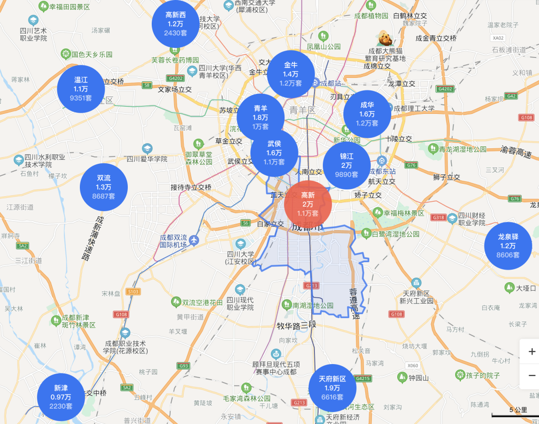 来看看成都的房价地图