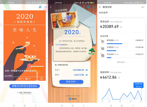 支付宝年度账单受热议 社交标签和自我表达是亮点