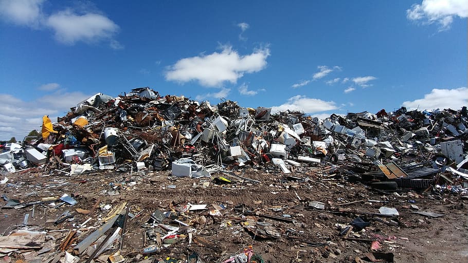 一堆垃圾, 废料场, 金属, 浪费, 破烂, 回收, 堆, 桩, 钢, 码, 垃圾