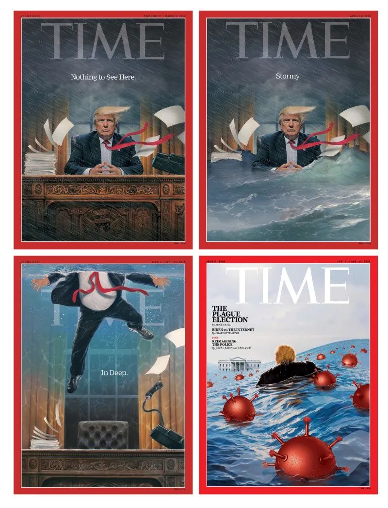 特朗普离任了,留下35个《时代》周刊封面