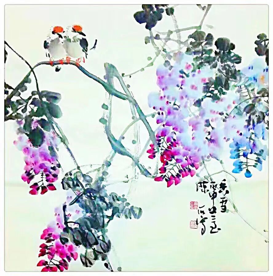 墨藤紫蕊竞春风紫气兆祥踏青春风开自赏,惟有素心知惠风和畅翰墨风华