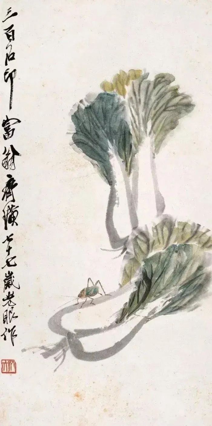 齐白石画作《白菜蝈蝈》