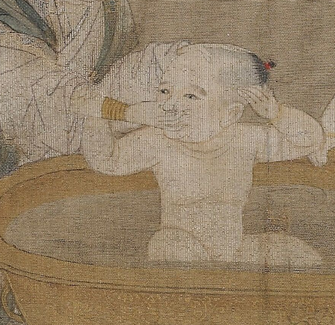 放大看古画婴戏图里的小朋友真是太好玩了