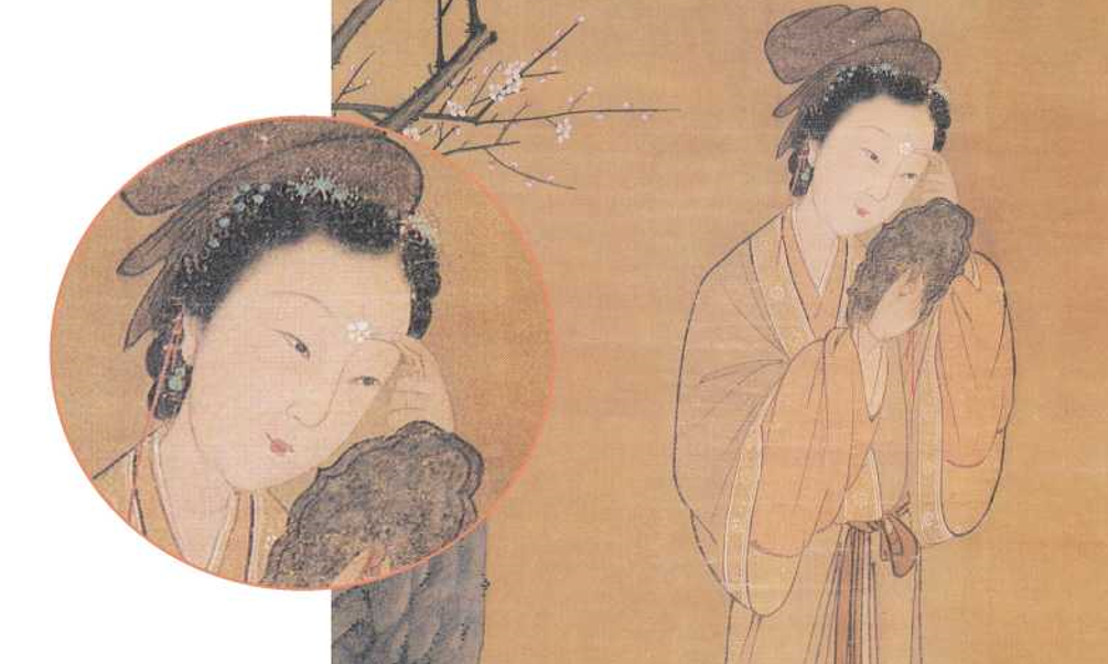 元佚名《梅花仕女图(局部,台北故宫博物院藏