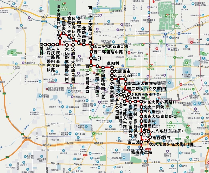 17日起西安调整106,145,302,622路四条公交线路