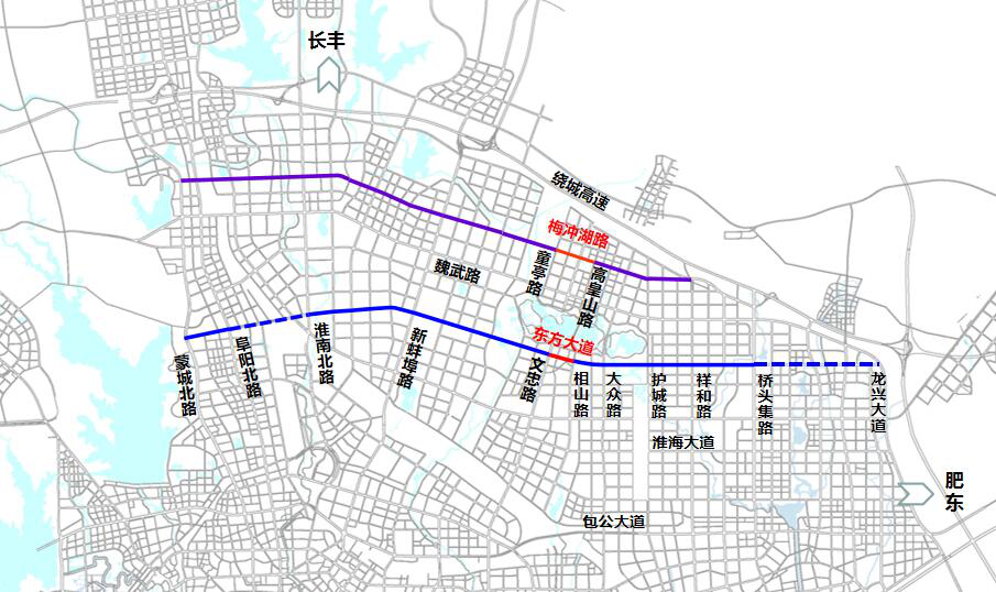 合肥北部东方大道,梅冲湖路有望贯通