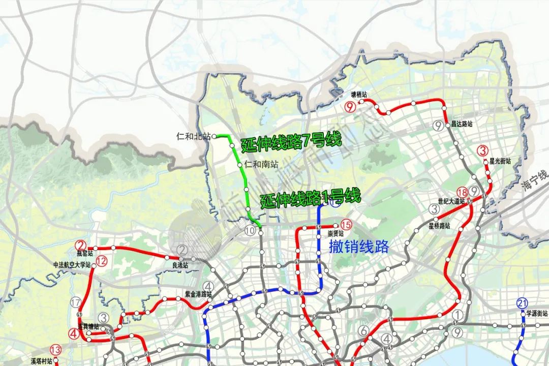 也提到了杭州地铁10号线北延,具体是这样描述的: 延伸线路1号线:本