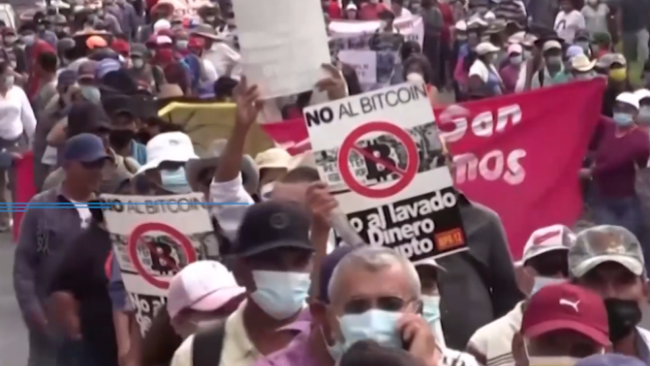 Mine Vision 翻译：比特币成为萨尔瓦多官方货币后，数千人走上街头抗议