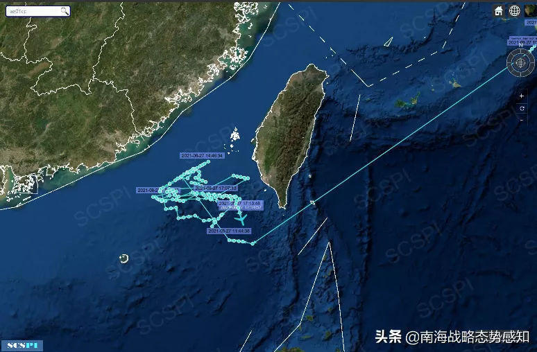 多架美国军机出现在南海其中一架在广东近海飞出复杂轨迹目的就是针对