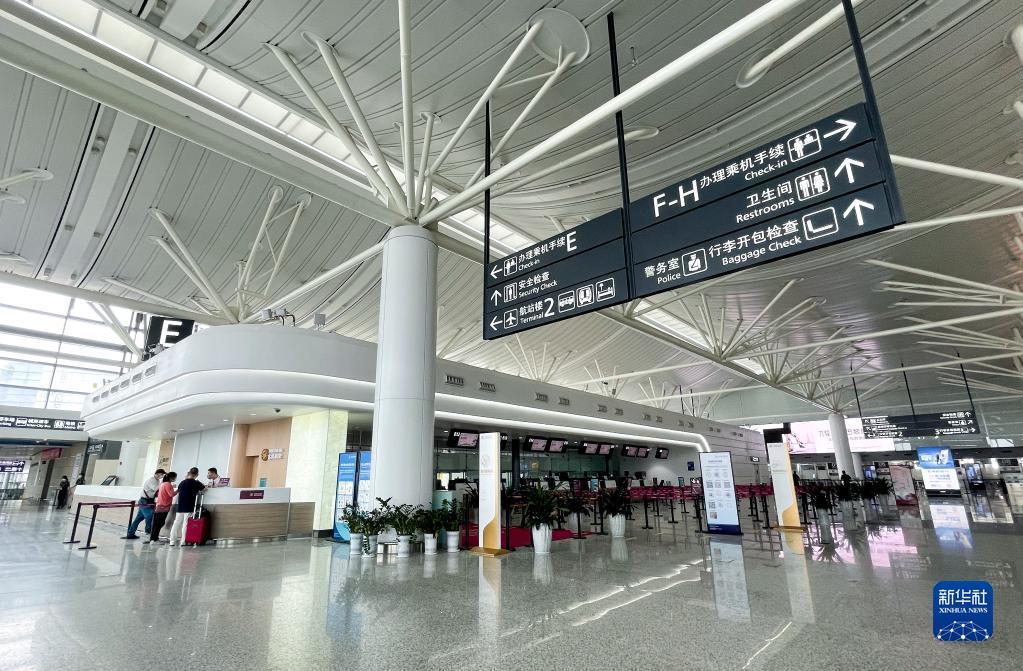 1/5这是8月26日拍摄的南京禄口国际机场t1航站楼出发大厅
