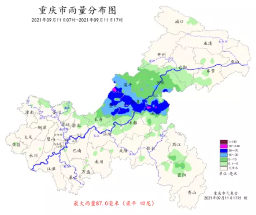 未来几天重庆中西部地区多阵雨或雷雨最低气温16