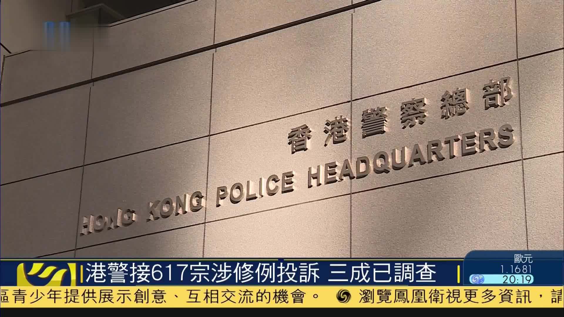 香港警方接617宗涉修例投诉三成已调查