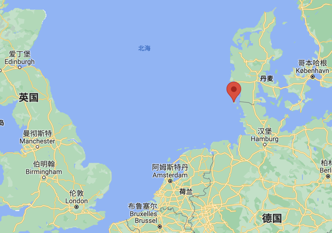 实验地点是叙尔特岛(sylt),属于德国但离丹麦颇近 | 谷歌地图