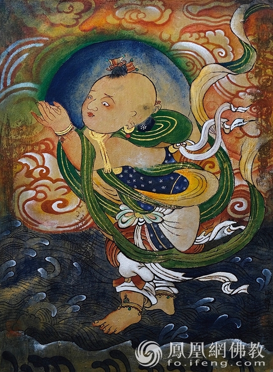 崇州白塔寺展出善财童子壁画,展示文物文化传承成果