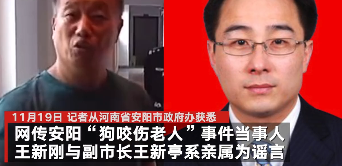 安阳市政府办狗咬伤老人当事人与副市长是亲属为谣言