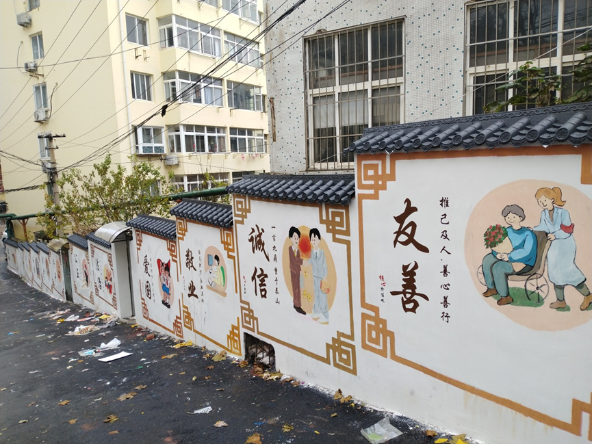 青岛二中分校理工学院志愿者共同参与文明典范城市创建