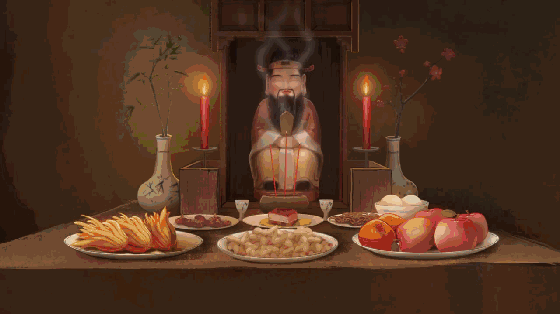 祭拜后,将旧的灶君纸烧化,送灶君上天,再贴上新的.