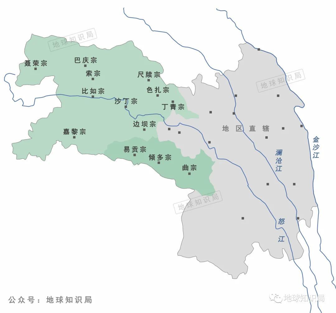 昌都地区形成直属区,办事处和宗的行政建制格局