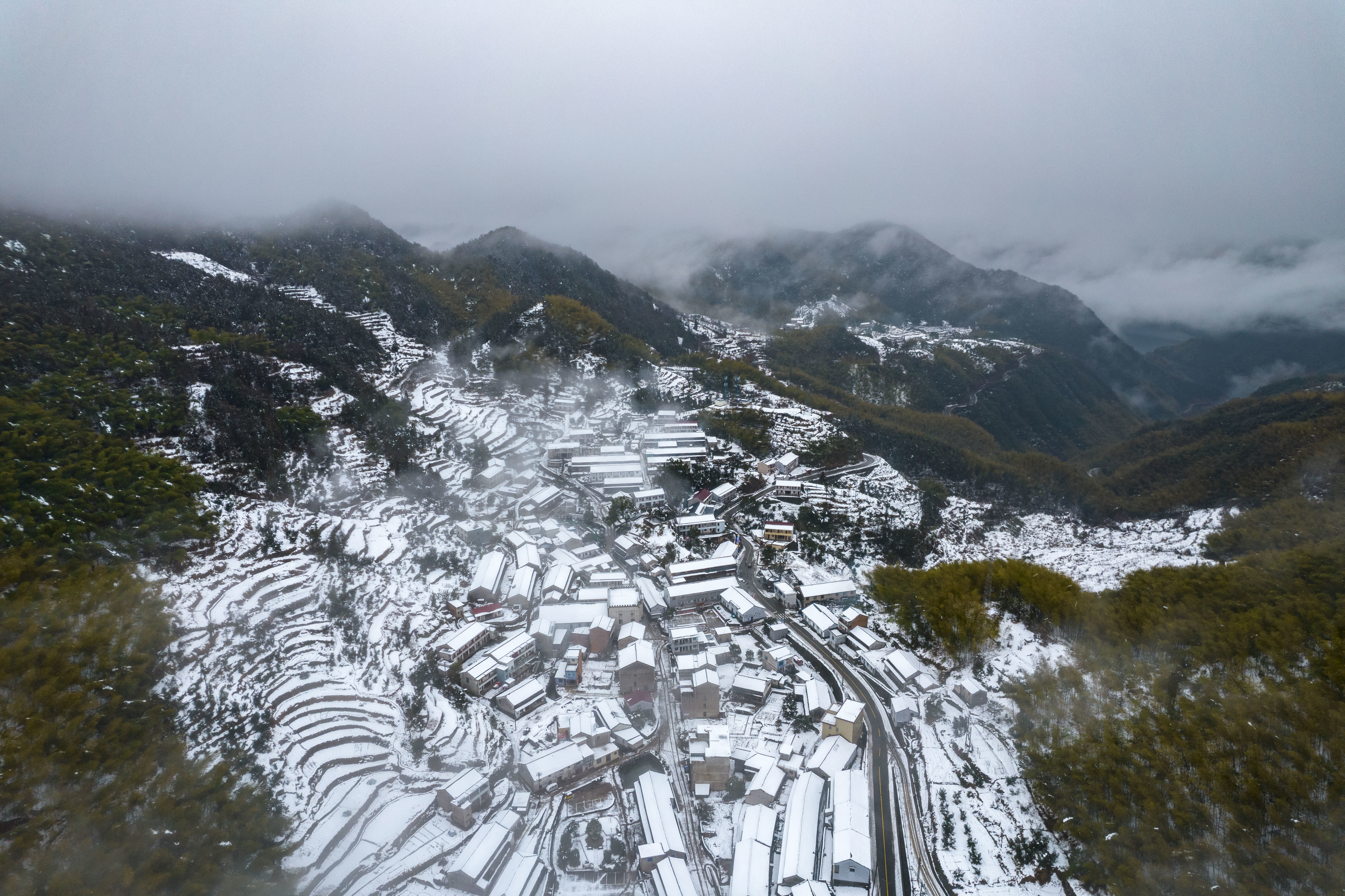 宁海大山深处雪景美