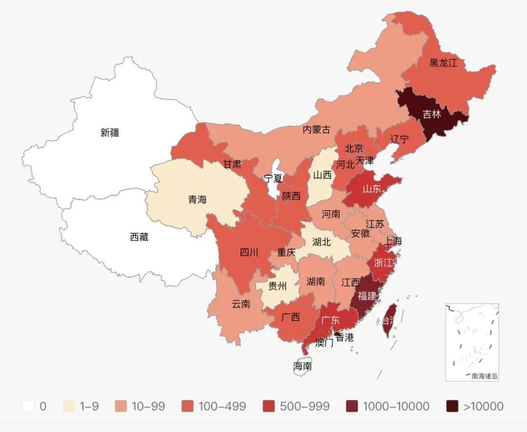 丁香园·丁香医生疫情地图这是今天的中国新冠肺炎现存确诊地区分布图