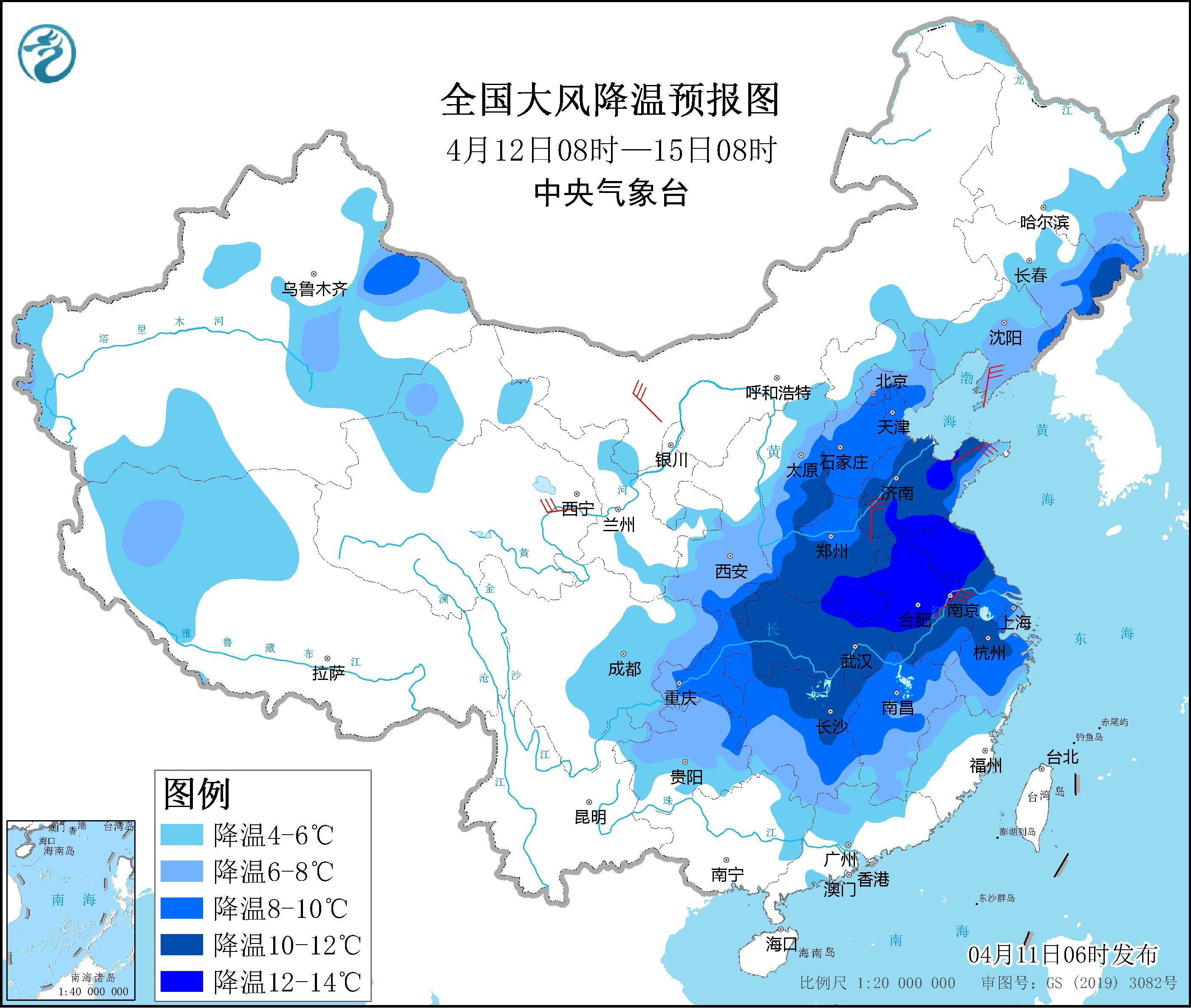 较强冷空气影响我国东部地区重庆湖北安徽等地有较强降水