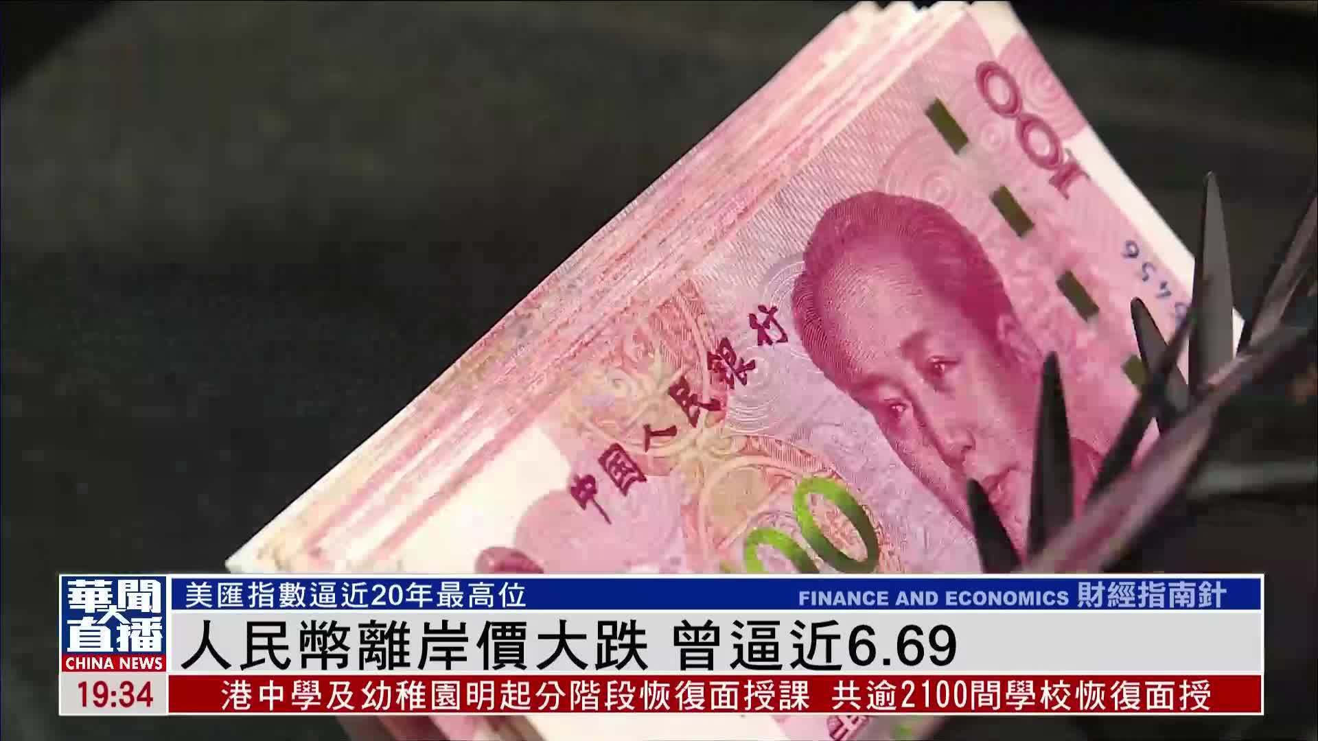 人民币离岸价大跌曾逼近669