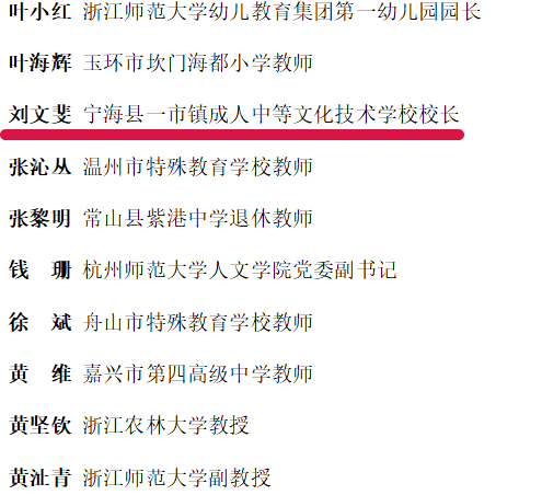 (按姓氏笔画为序)2021年浙江教育年度新闻人物获评2021浙江教育年度