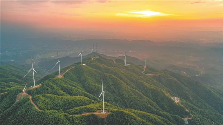 宜春夕阳西下风电美景图