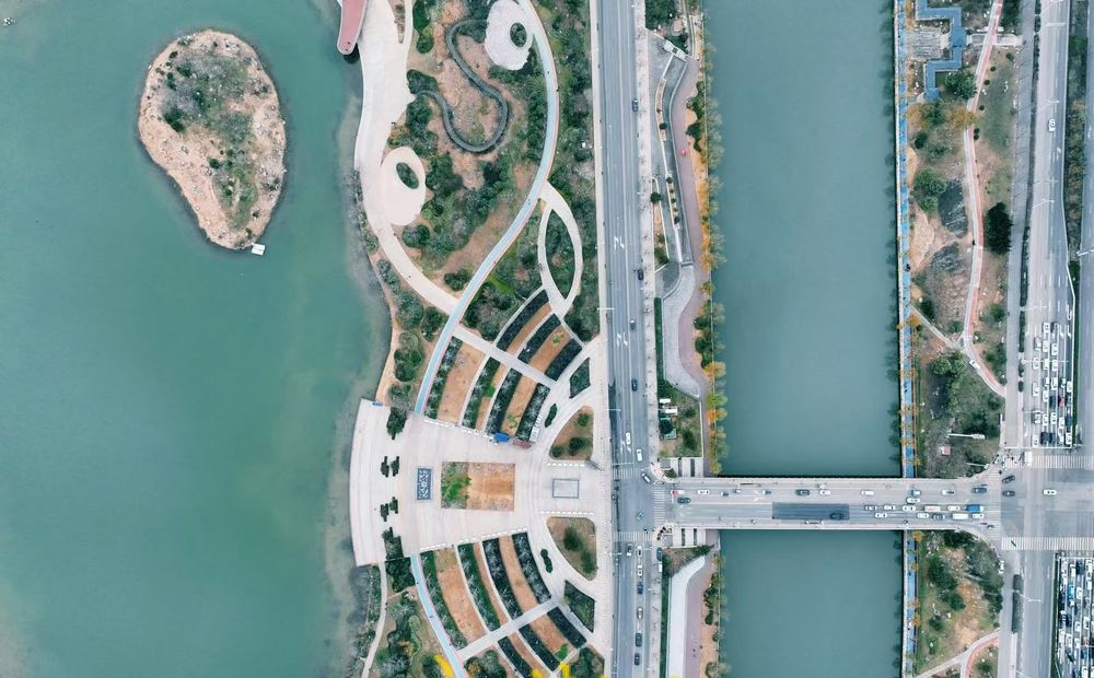 云锦湖与小清河牵手绘就济南冬日胜景